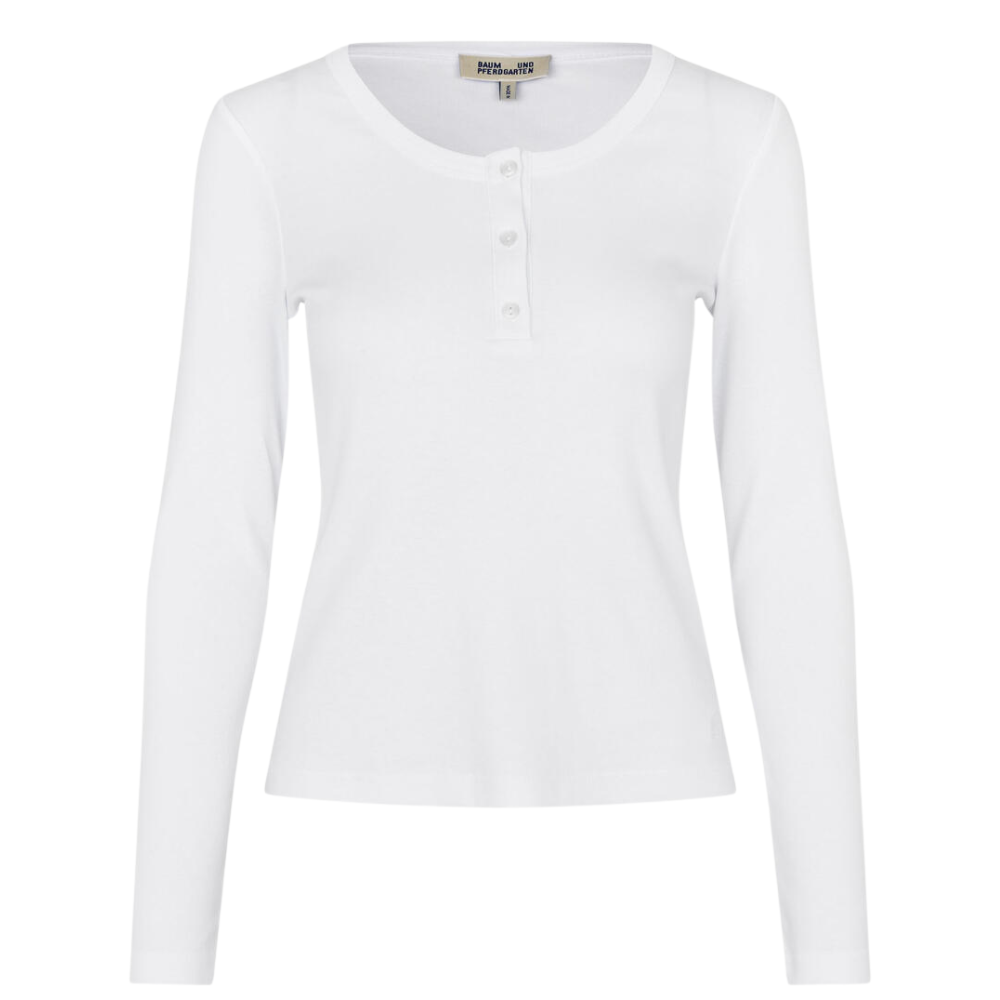 Jonia langærmet t-shirt - Bright White
